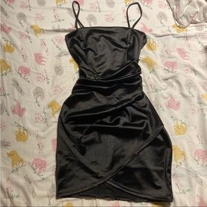 Black shiny windsor dress